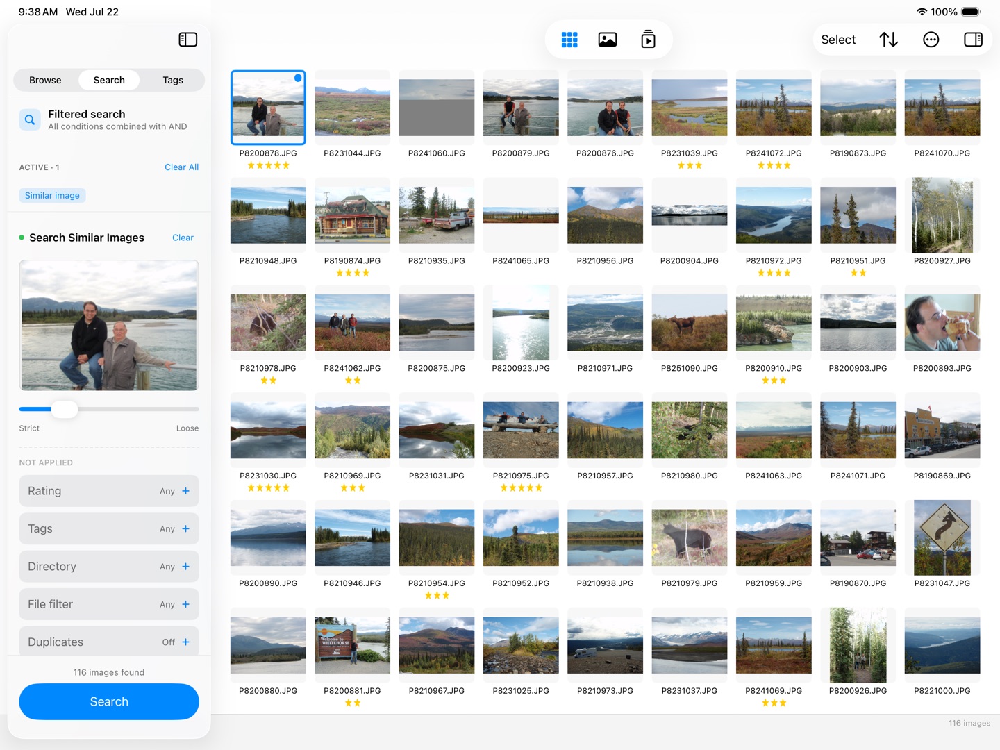 A Find Similar search on iPad.